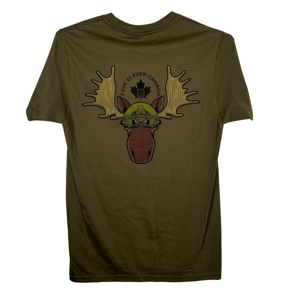 5.11 Tactical Canada Moose Night Vision Graphic T-Shirt Mens Small Olive Green